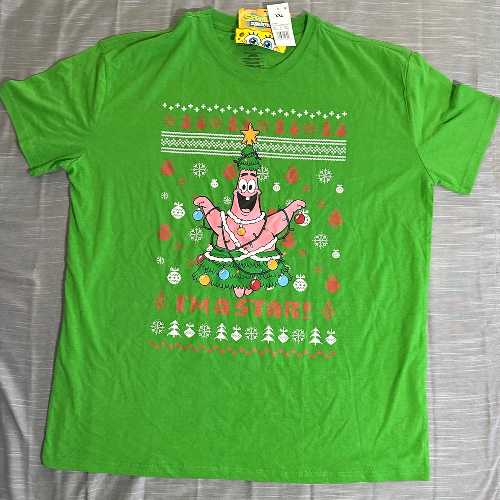Nickelodeon Patrick Star “I AM A STAR” Christmas T-shirt